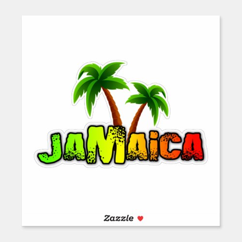 Jamaica coconut trees colorful decal