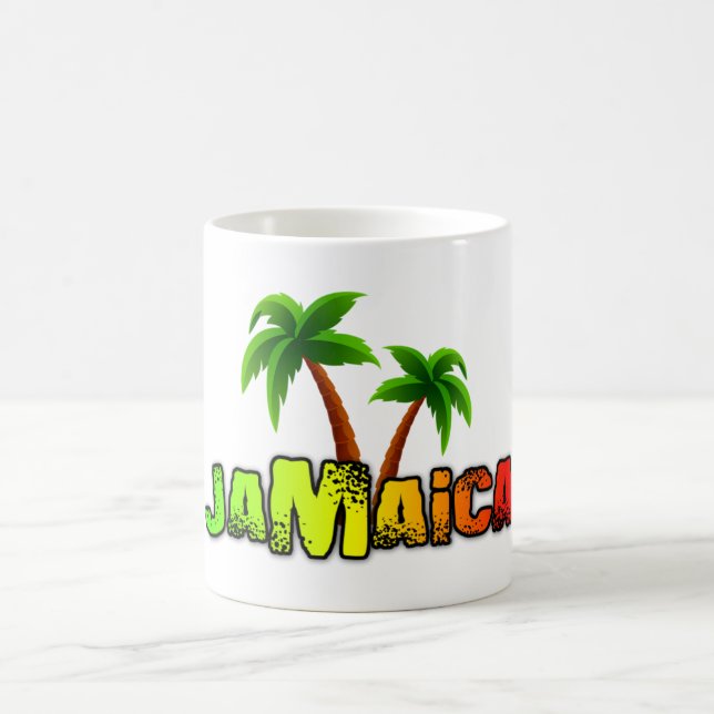 Jamaica coconut trees colorful mug (Center)
