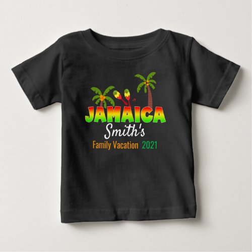 Jamaica Colorful Custom Matching Group Vacation  Baby T_Shirt