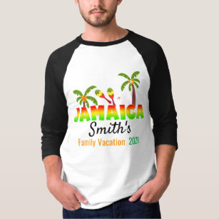 Jamaica Colorful Custom Matching Group Vacation T- T-Shirt