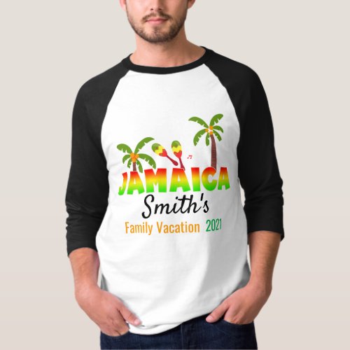 Jamaica Colorful Custom Matching Group Vacation T_ T_Shirt