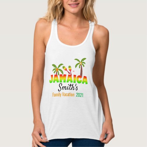 Jamaica Colorful Custom Matching Group Vacation  Tank Top