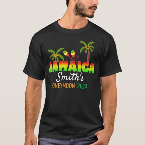 Jamaica Colorful Custom Matching Honeymoo Vacation T_Shirt