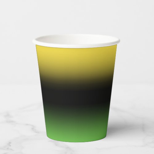 Jamaica Colors Gradient Green and Yellow Paper Cups