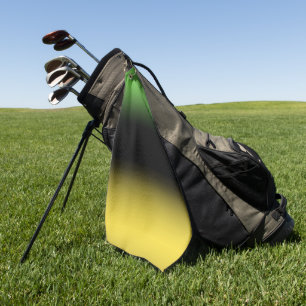 Jamaica Colors Gradient Ombre Green Gold & Black Golf Towel
