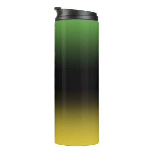 Jamaica Colors Gradient Ombre Green  Gold Thermal Tumbler