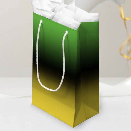 Jamaica Colors Gradient Ombre Green  Yellow Small Gift Bag