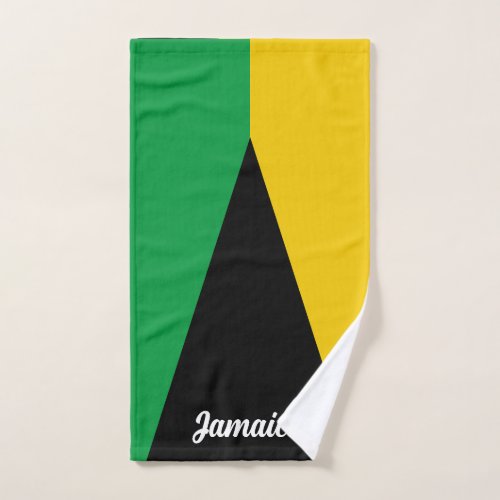 Jamaica Colors Green Black  Gold Jamaican Hand Towel