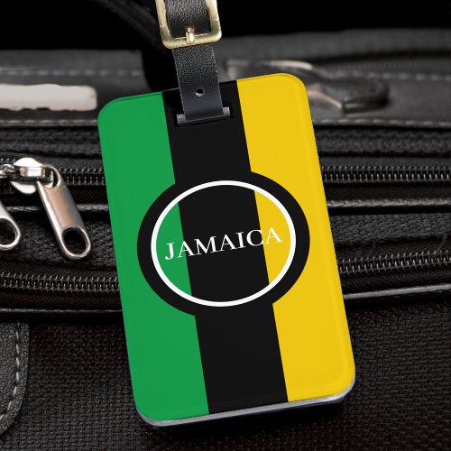 Jamaica Colors Green Black Gold Jamaican Luggage Tag