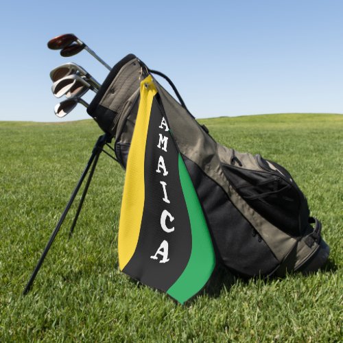 Jamaica Colors Green Gold Black Jamaican Golf Towel