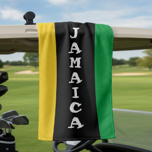Jamaica Colors Green Gold Black Jamaican Golf Towel