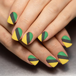 Jamaica Colors Green Gold Black Jamaican Minx Nail Art