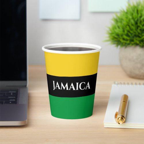 Jamaica Colors Green Gold Black Jamaican Paper Cups