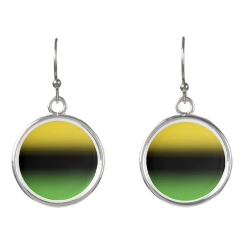 Jamaica Colors Ombre Gradient Green and Yellow Earrings