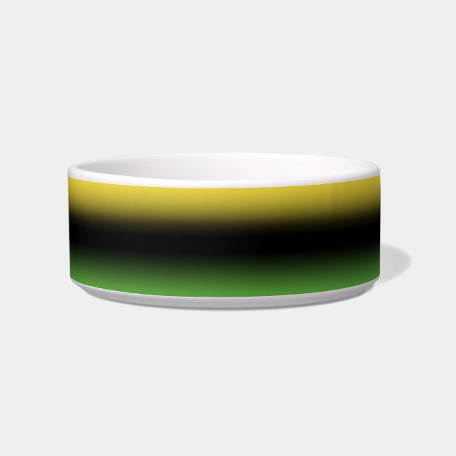 Jamaica Colors Ombre Gradient Green Black & Gold Bowl (Front)