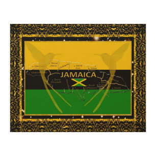 Jamaica Colors Parishes HummingBird Wood Wall Art2 Decor