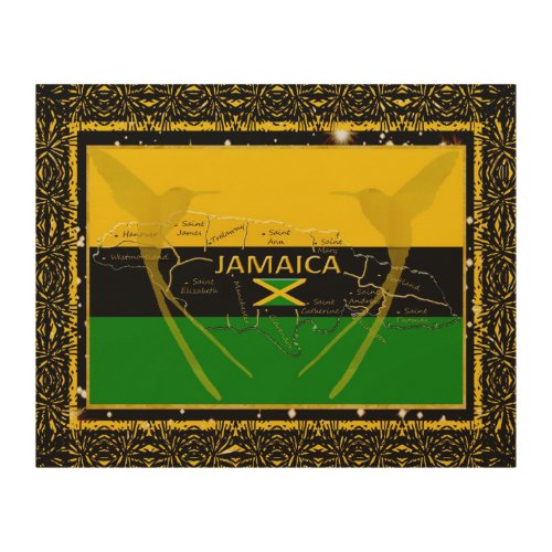 Jamaica Colors Parishes HummingBird Wood Wall Art2 Wood Wall Decor