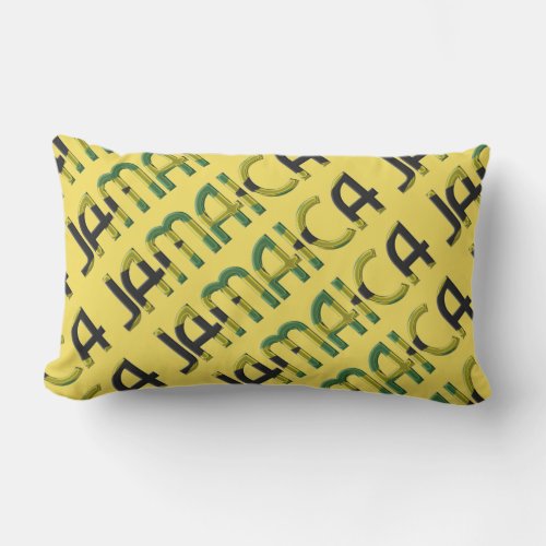 Jamaica Country Flag Colors Typography Souvenir Outdoor Pillow