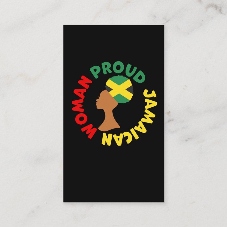 Jamaica Country Flag Roots Proud Jamaican Woman Business Card Zazzle