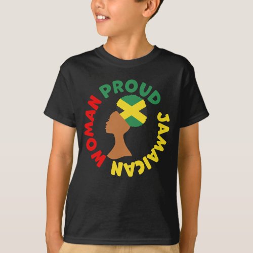 Jamaica Country Flag Roots Proud Jamaican Woman T_Shirt