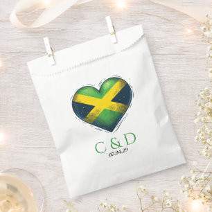Jamaica Couple Heart Wedding Favor Bag