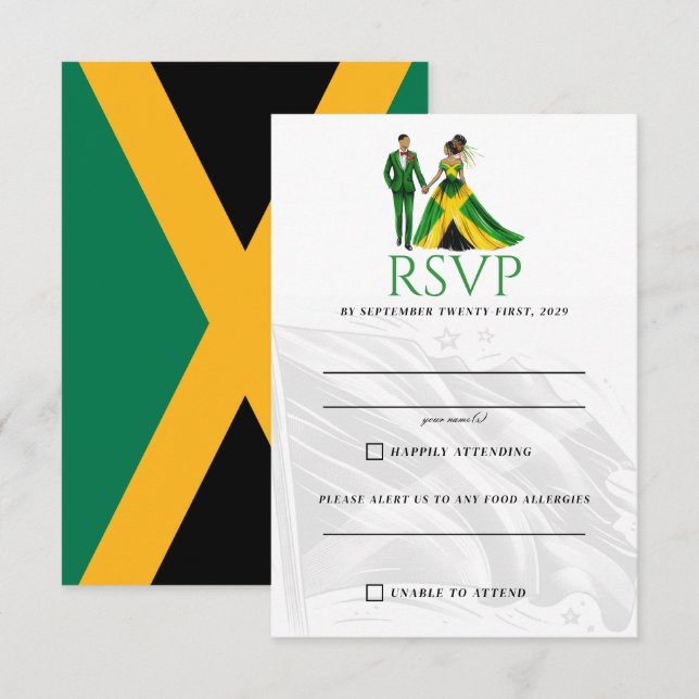 Jamaica Couple RSVP Card (Front/Back)