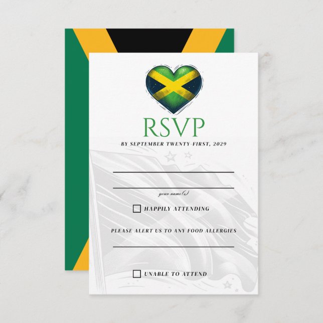 Jamaica Couple RSVP Card (Front/Back)