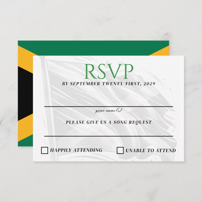 Jamaica Couple RSVP Card (Front/Back)