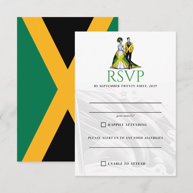 Jamaica Couple RSVP Card (Front/Back)