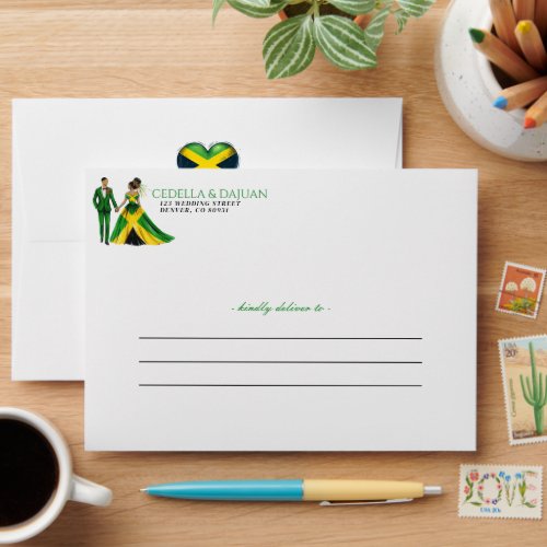Jamaica Couple Wedding Envelope