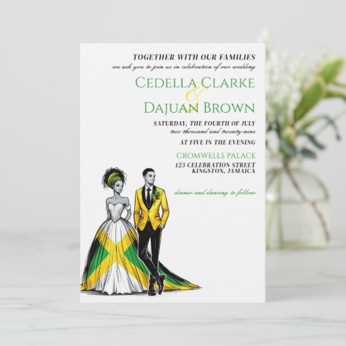Jamaica Couple Wedding Invitation