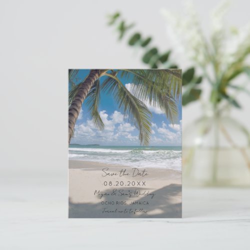 Jamaica Destination Beach Wedding Save the Date  Announcement Postcard