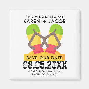 Jamaica Destination Beach Wedding Save the Date Magnet