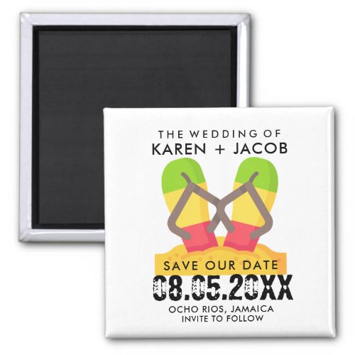 Jamaica Destination Beach Wedding Save the Date Magnet