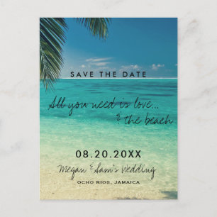 Jamaica Destination Wedding Save the Date Announcement Postcard