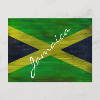 Jamaica distressed Jamaican flag Postcard