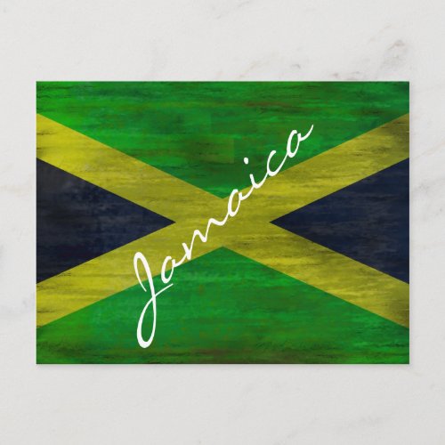 Jamaica distressed Jamaican flag Postcard