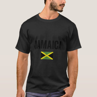 Jamaica Distresssed Jamaican Flag Proud Jamaican R T-Shirt