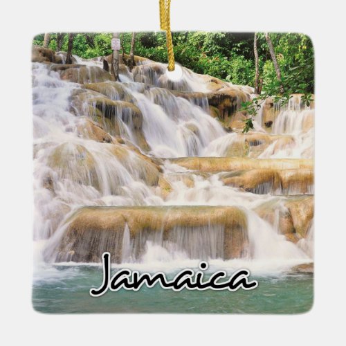 Jamaica Dunns River Falls closeup Ceramic Ornament