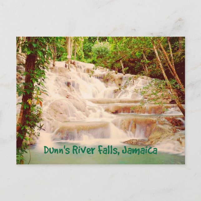 Jamaica Dunn's River Falls stylized Postcard (Front)