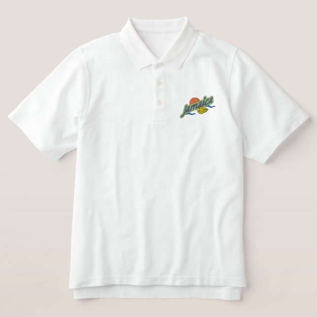 Jamaica Embroidered Polo Shirt (Design Front)