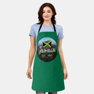 "Jamaica Est. 1962" Blue Mountains With Flag Apron