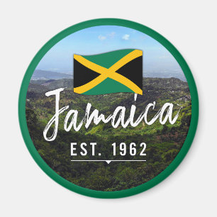 "Jamaica Est. 1962" Blue Mountains With Flag Magnet