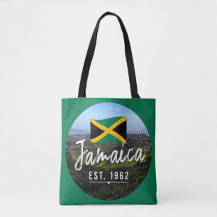 "Jamaica Est. 1962" Blue Mountains With Flag Tote Bag