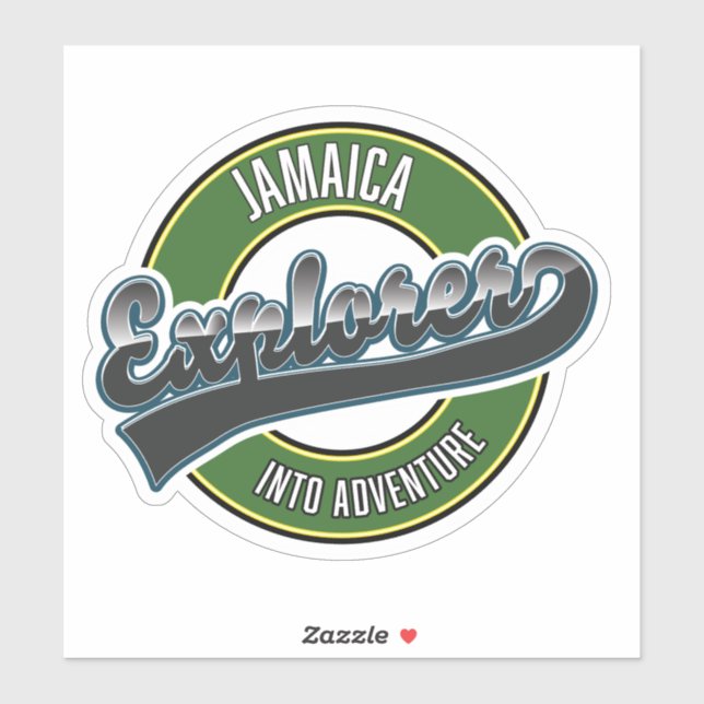 Jamaica Explorer into Adventure logo Sticker (Sheet)