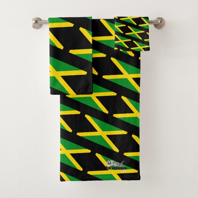 Jamaica Flag 03 Bath Towel Set (Insitu)