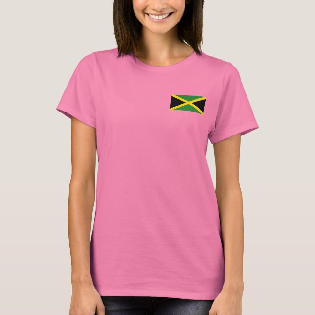Jamaica Flag and Map dk T-Shirt (Front)