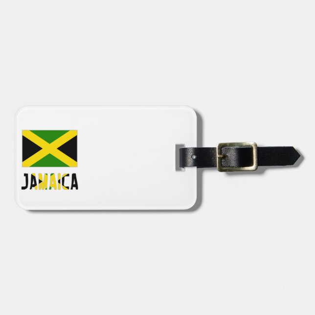 Jamaica  Flag and Word Luggage Tag (Front Horizontal)