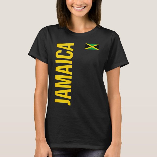 Jamaica Flag Athletic Soccer Footbyll Sports Jerse T-Shirt (Front)