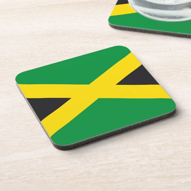 Jamaica flag beverage coaster (Left Side)